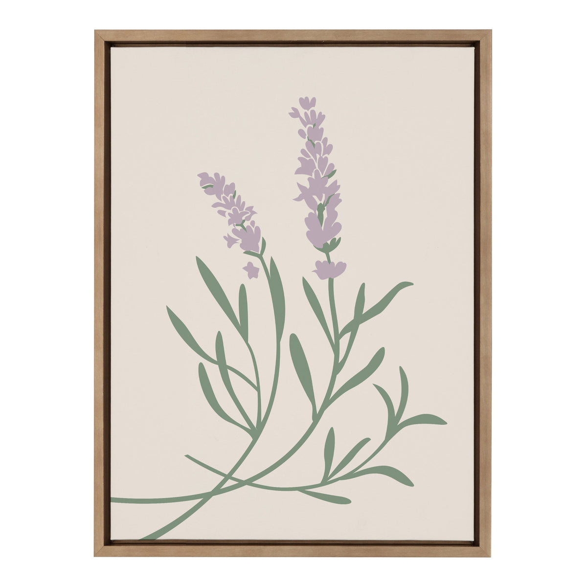 Sylvie Delicate Illustrated Purple Wildflowers Framed Canvas by The Creative Bunch Studio