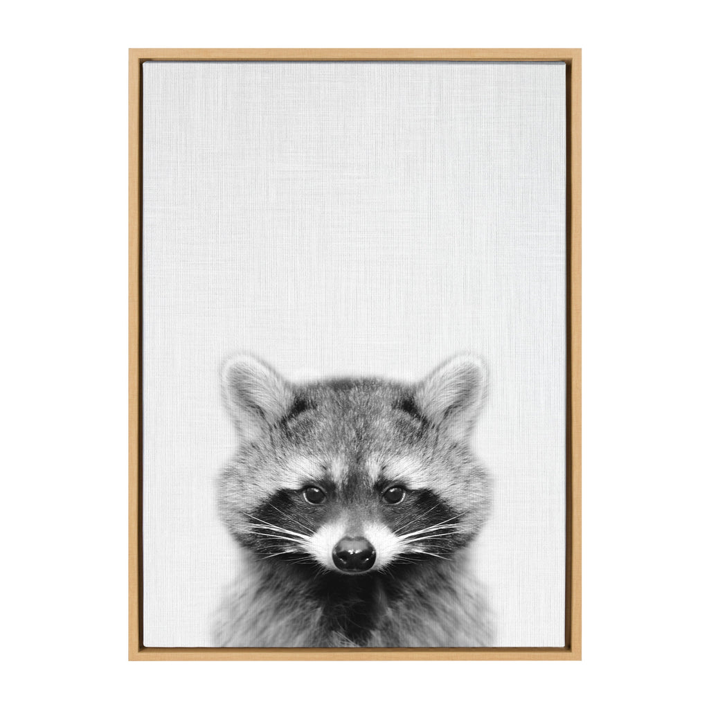 Sylvie Raccoon Framed Canvas by Simon Te Tai