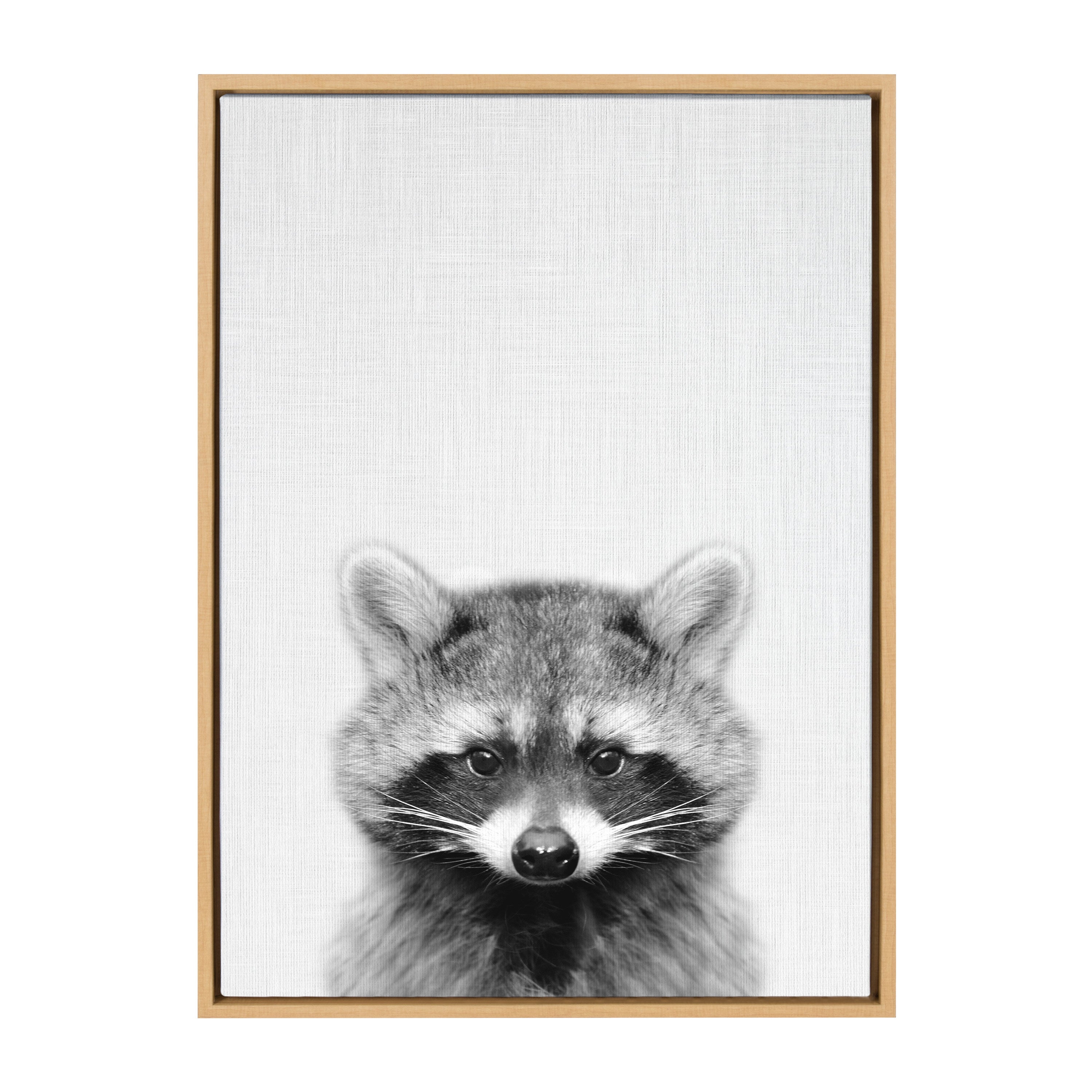 Sylvie Raccoon Framed Canvas by Simon Te Tai