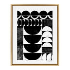 Sylvie Modern Circular Block Print Framed Canvas by Statement Goods