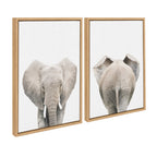 Sylvie Elephant Front and Back Framed Canvas Set by Amy Peterson Art Studio
