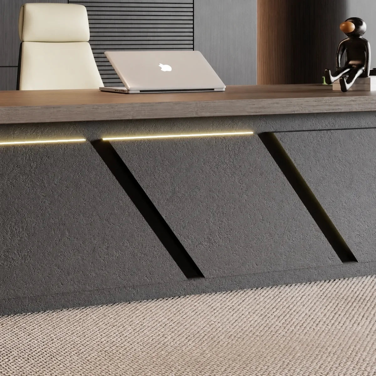 Maverick · Standing L-Shaped Executive Desk, Adjustable Height