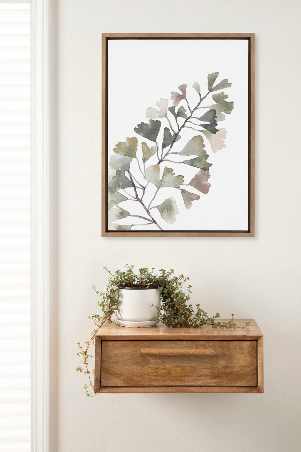 Sylvie Botanical Soft Split Fern Framed Canvas by Sara Berrenson