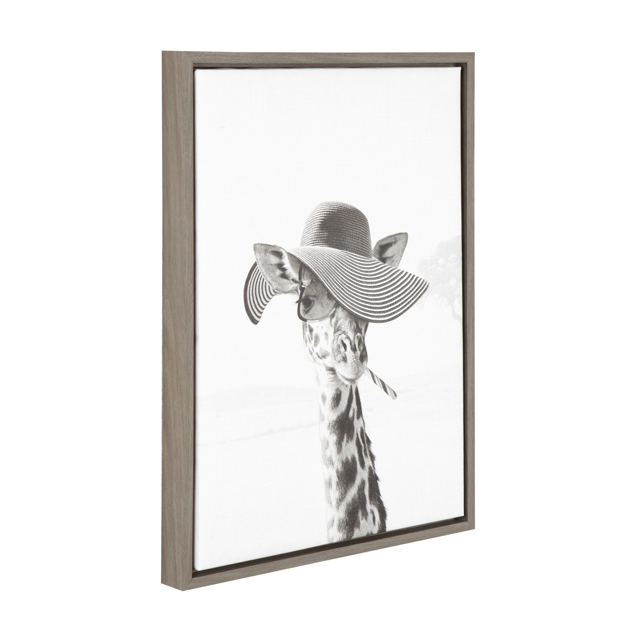 Sylvie Sarifa Giraffe Framed Canvas by Simon Te of Tai Prints