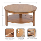 Foxford Round Wood Coffee Table