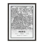 Sylvie Paris Modern Map Framed Canvas by Jake Goossen