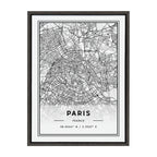 Sylvie Paris Modern Map Framed Canvas by Jake Goossen