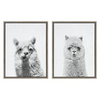 Sylvie Alpaca Portrait Set Framed Canvas By Simon Te
