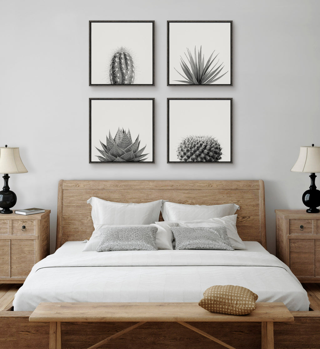 Sylvie Haze Succulent Cactus Short Framed Canvas by The Creative Bunch Studio