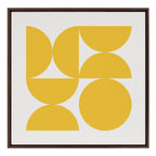 Sylvie Bold Vintage Geometric Sunshine Yellow Framed Canvas by The Creative Bunch Studio