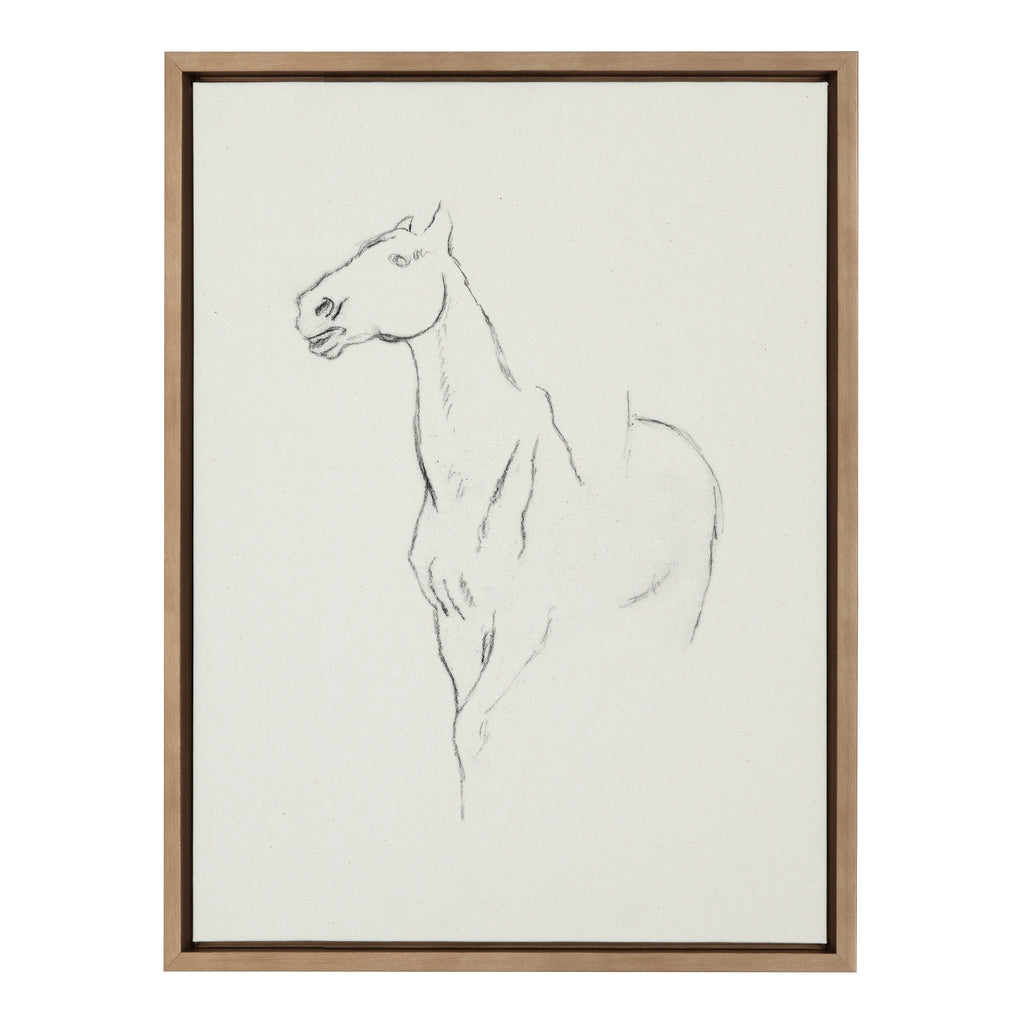 Sylvie Edgar Degas Horse Turned Three Quarters 1880 BW Framed Canvas by The Art Institute of Chicago
