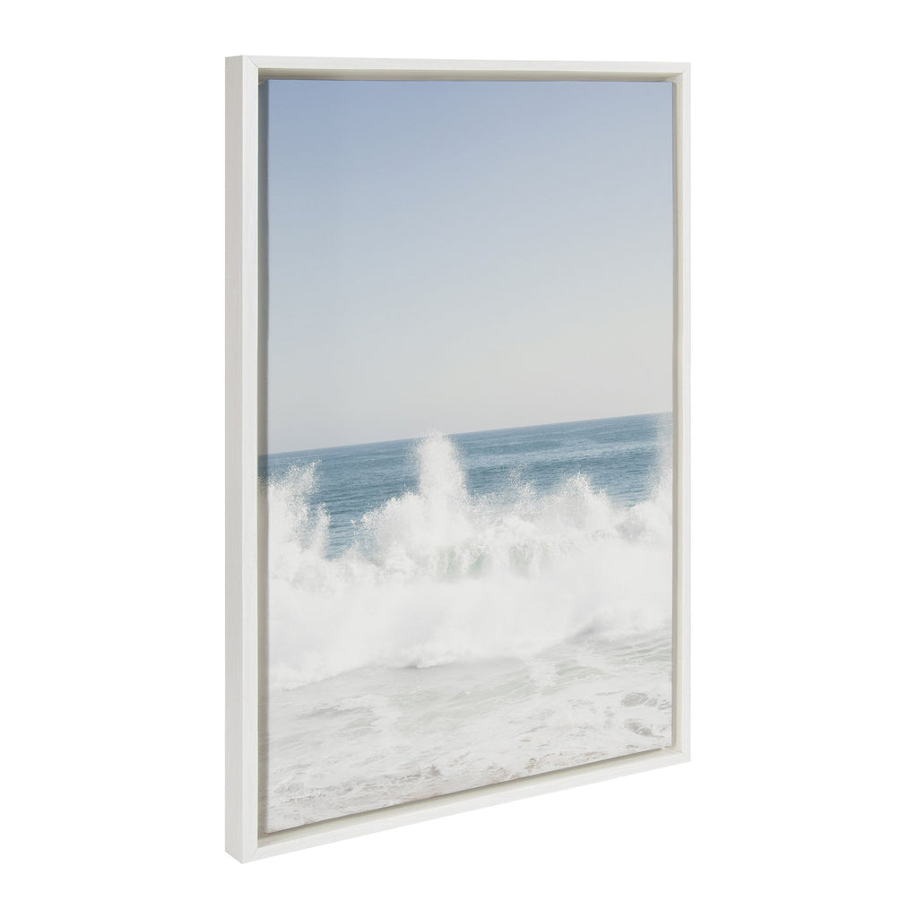 Sylvie Waves Crashing Framed Canvas by Caroline Mint