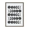 Sylvie 901 Moon Phases Black on White Framed Canvas by Teju Reval of SnazzyHues