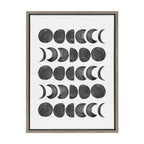 Sylvie 901 Moon Phases Black on White Framed Canvas by Teju Reval of SnazzyHues