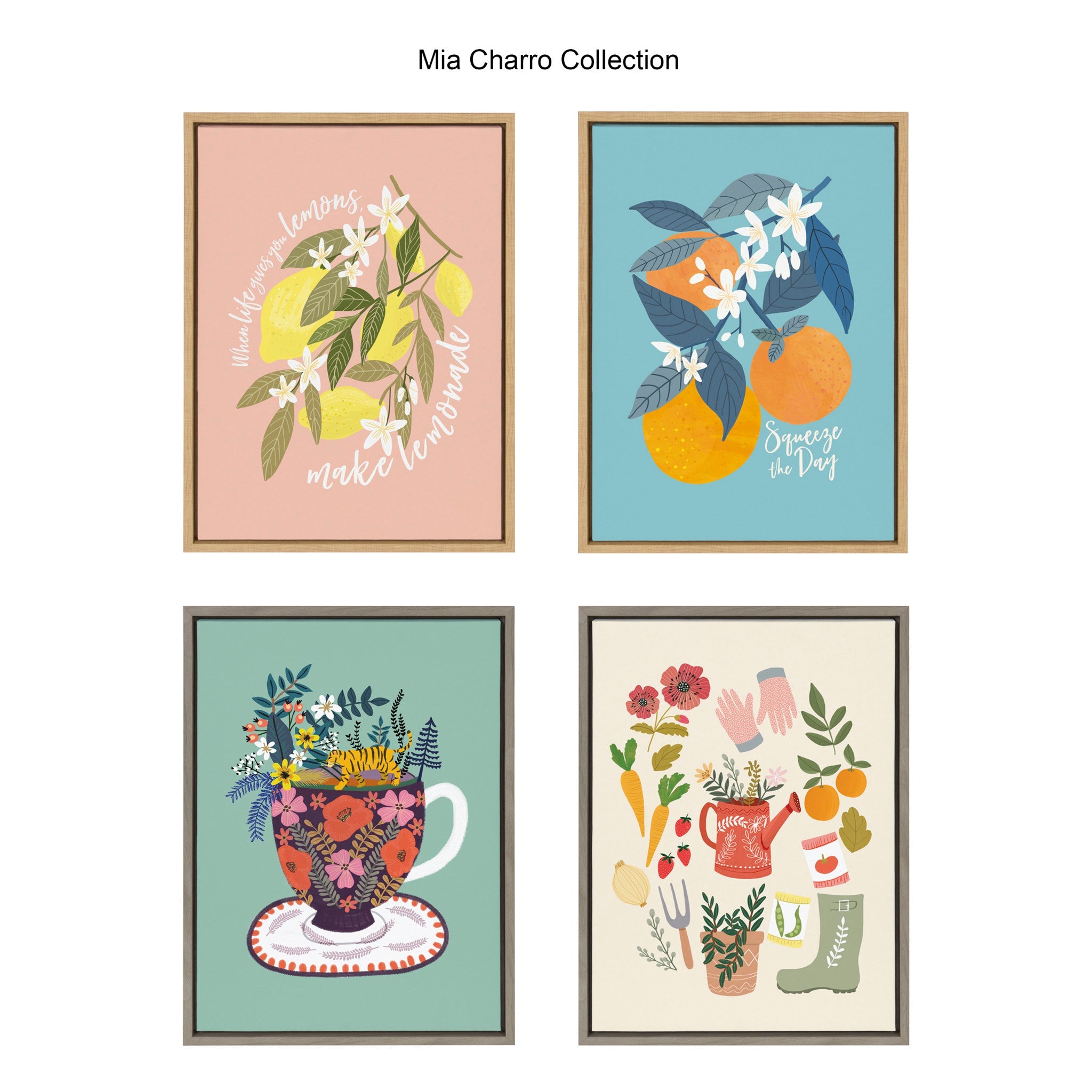 Sylvie 551 Oranges Framed Canvas by Mia Charro