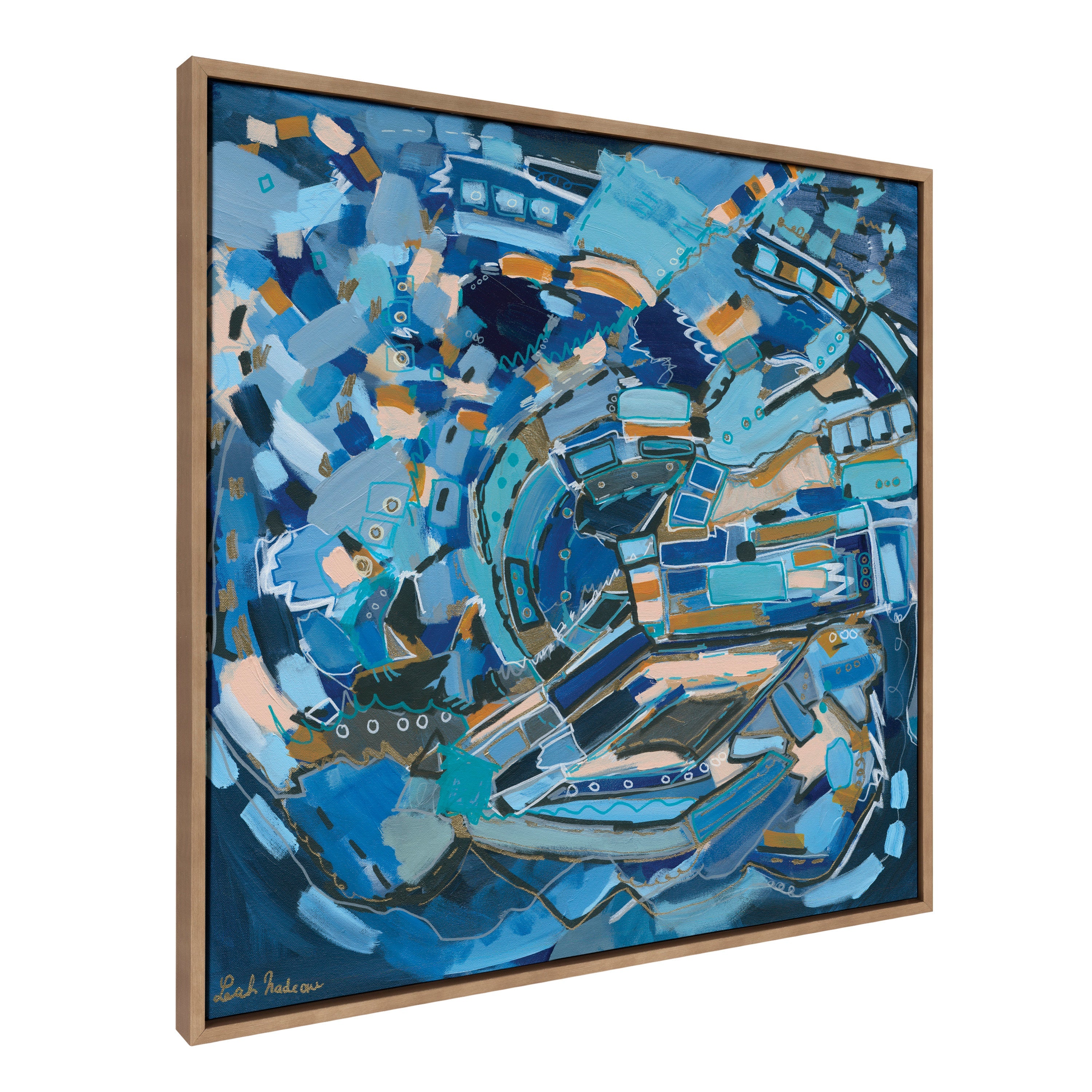 Sylvie Blue Dream Framed Canvas by Leah Nadeau