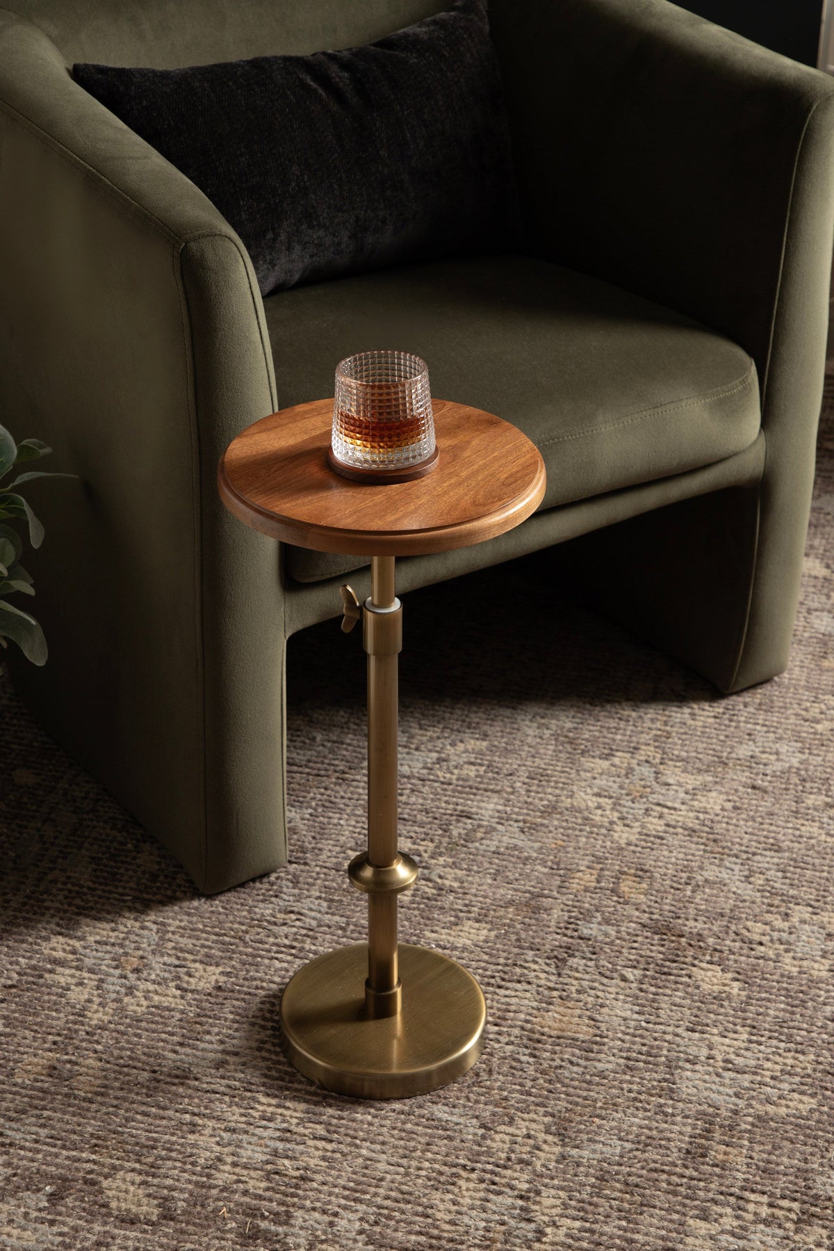 Engles Adjustable Wood Table and Plant Stand
