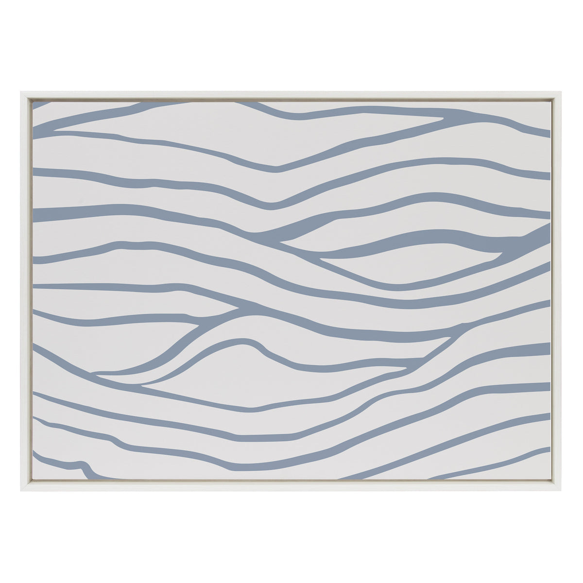 Sylvie Simple Elegant Coastal Waves Framed Canvas by The Creative Bunch Studio
