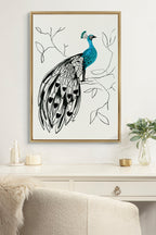 Sylvie 658 Peacock Framed Canvas by Teju Reval of SnazzyHues