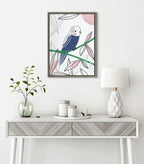 Sylvie Dreamy Parakeet Framed Canvas by Teju Reval of SnazzyHues