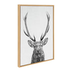 Sylvie The Red Deer BW Framed Canvas by Simon Te of Tai Prints