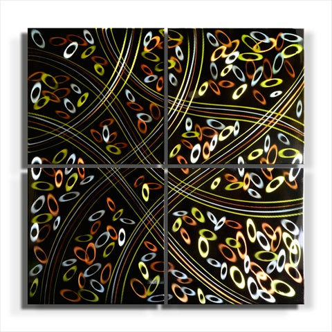 Metal Artscape MA10094 32 X 32 in Stream Of Life 4Paneled Handmade Metal Wall Art