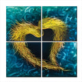 Metal Artscape MA10112 32 X 32 in Dragons Heart 4Paneled Handmade Metal Wall Art