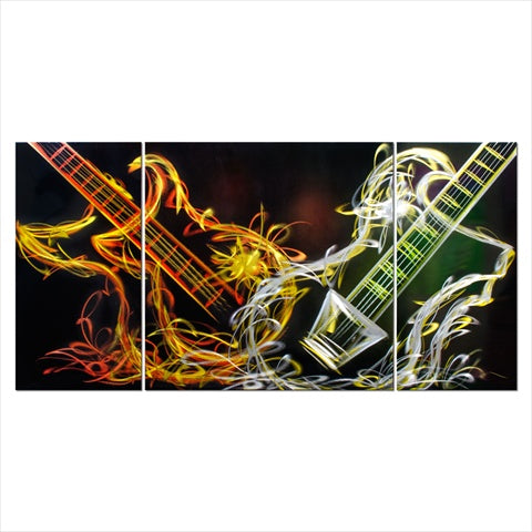 Metal Artscape MA10113 39 X 20 in Electric Soul 3-Paneled Handmade Metal Wall Art