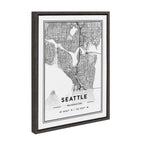 Sylvie Seattle Modern Map Framed Canvas by Jake Goossen