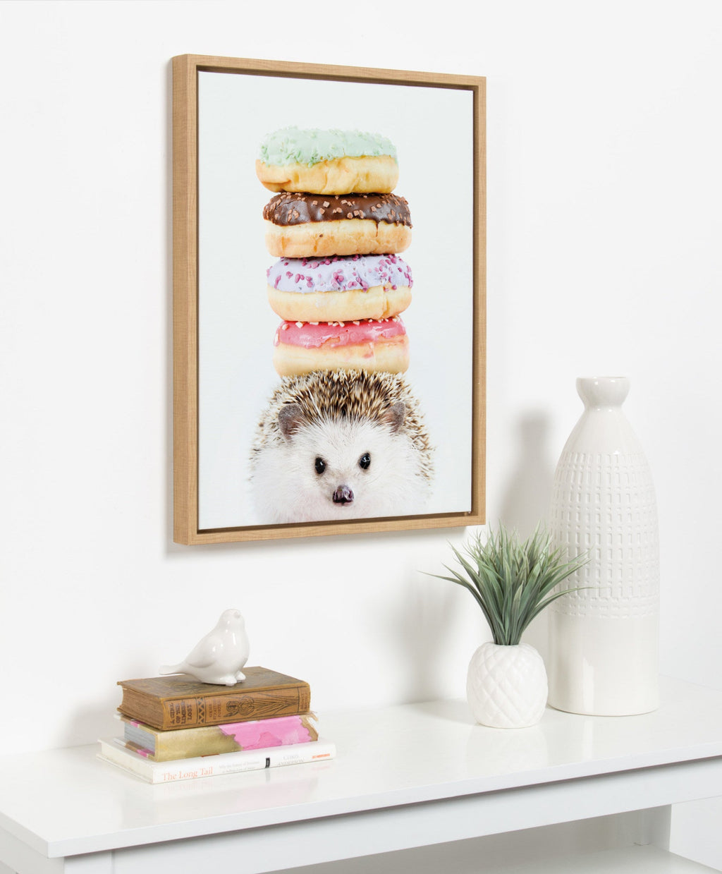 Sylvie Hedgehog Donuts Framed Canvas by Amy Peterson