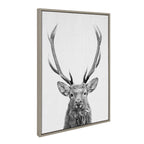 Sylvie The Red Deer BW Framed Canvas by Simon Te of Tai Prints