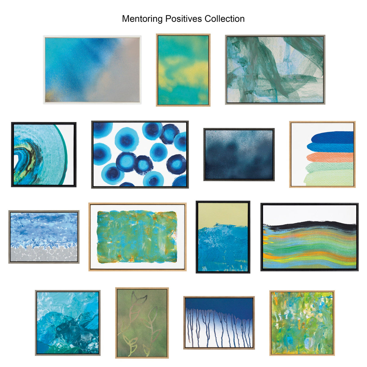 Sylvie MP Rainbow Sorbet 1 and 2 Framed Canvas Set by Mentoring Positives