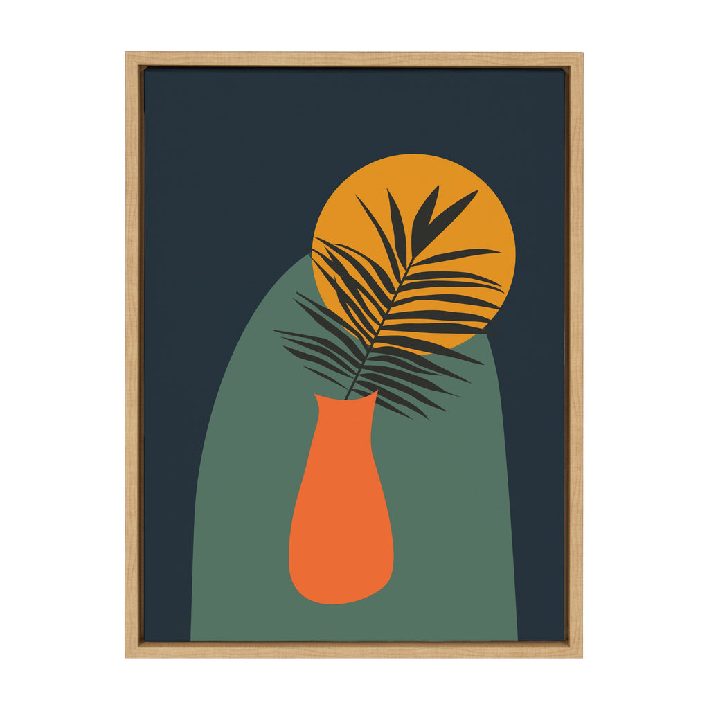 Sylvie Tropical Vase Framed Canvas by Oris Eddu