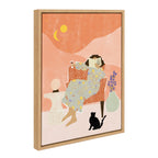 Sylvie A Wine a Day Keeps the Doctor Away Framed Canvas by Alja Horvat