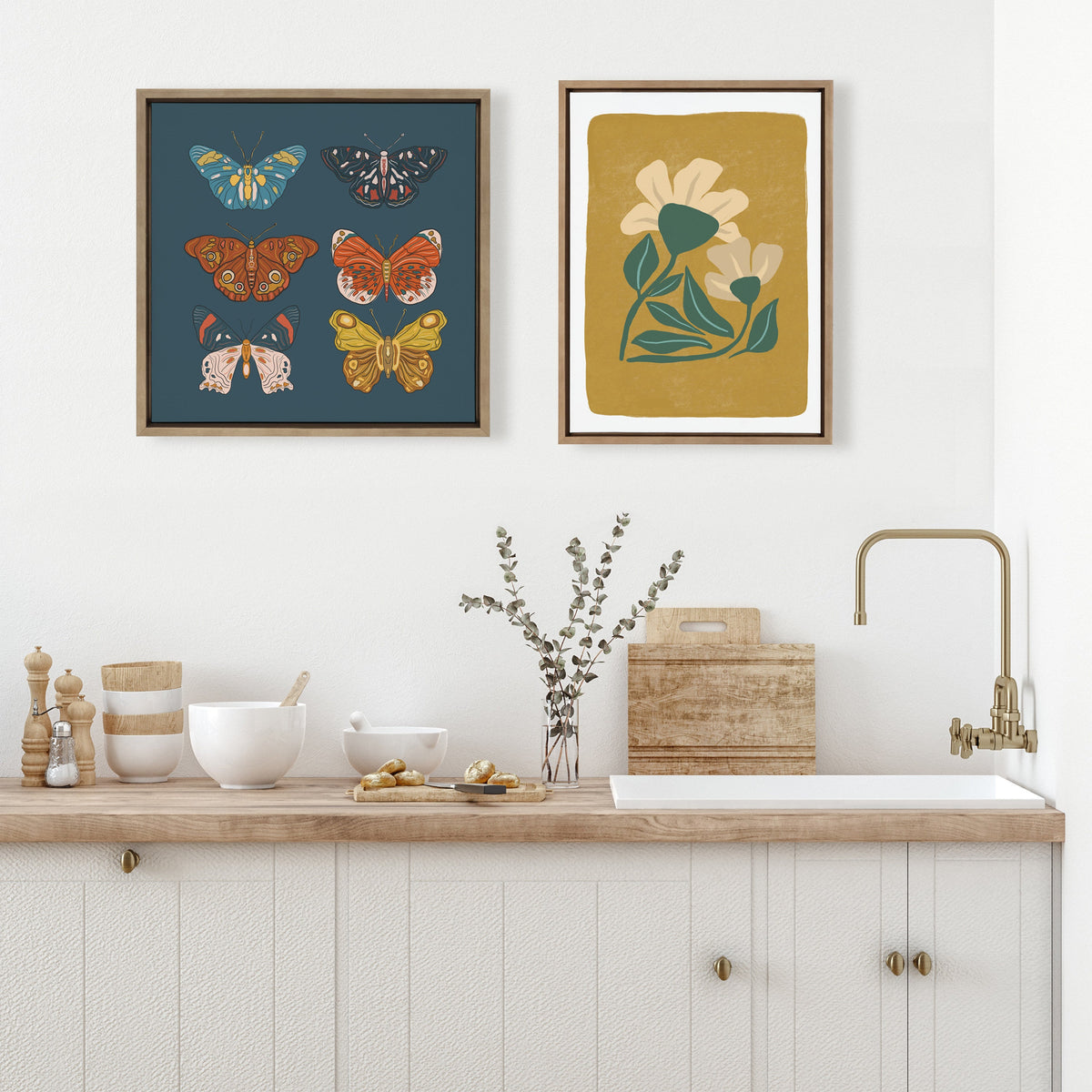 Sylvie Happy Flowers Framed Canvas by Oris Eddu