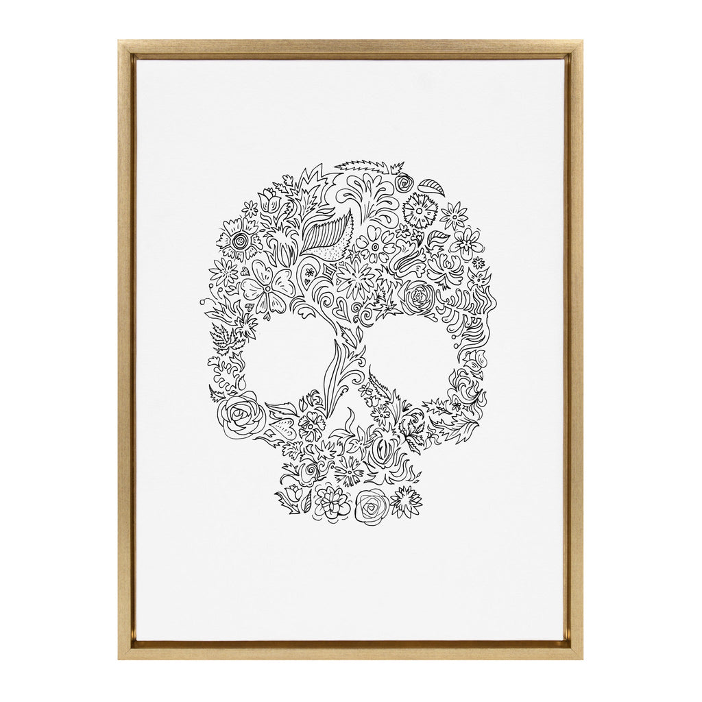 Sylvie Skull Print Framed Canvas by Viola Kreczmer