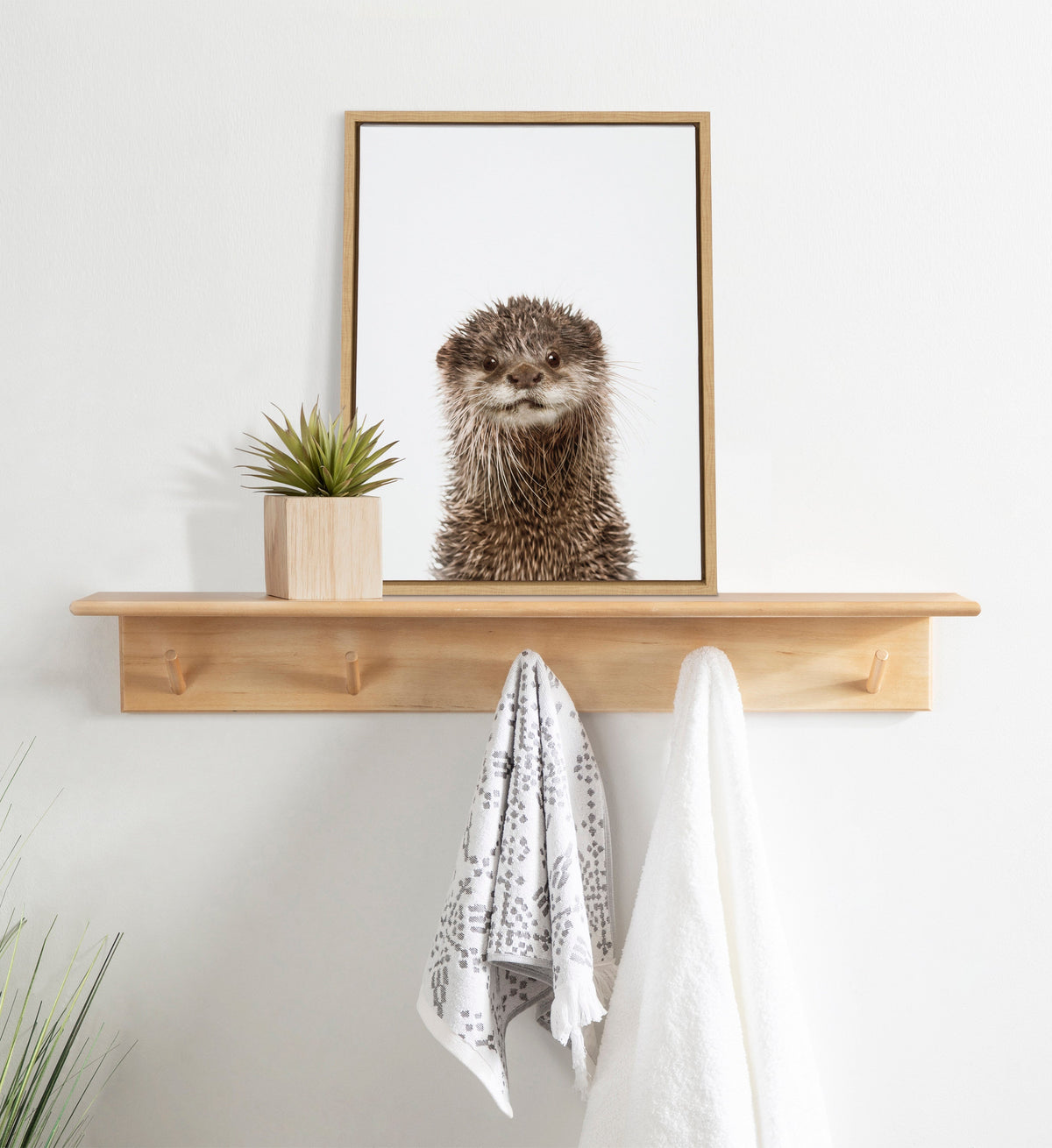 Sylvie Animal Studio Otter Framed Canvas by Amy Peterson Art Studio