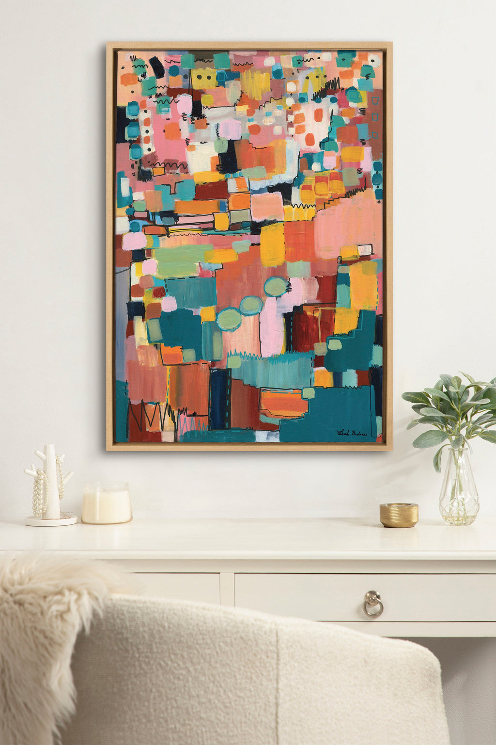 Sylvie Sunset Fiesta Framed Canvas by Leah Nadeau