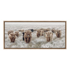 Sylvie Herd of Highland Cows Color Framed Canvas by The Creative Bunch Studio