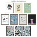 Sylvie Botanical Succulent Plants Framed Canvas Set by The Creative Bunch Studio