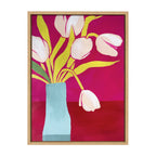 Sylvie Pink Tulips Framed Canvas by Emma Daisy