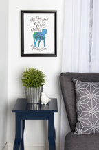 Sylvie Love and a Rottweiler Watercolor Framed Canvas, Black 11x14