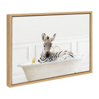 Sylvie Zebra In Bubble Bath Neutral Style Framed Canvas by Amy Peterson Art Studio