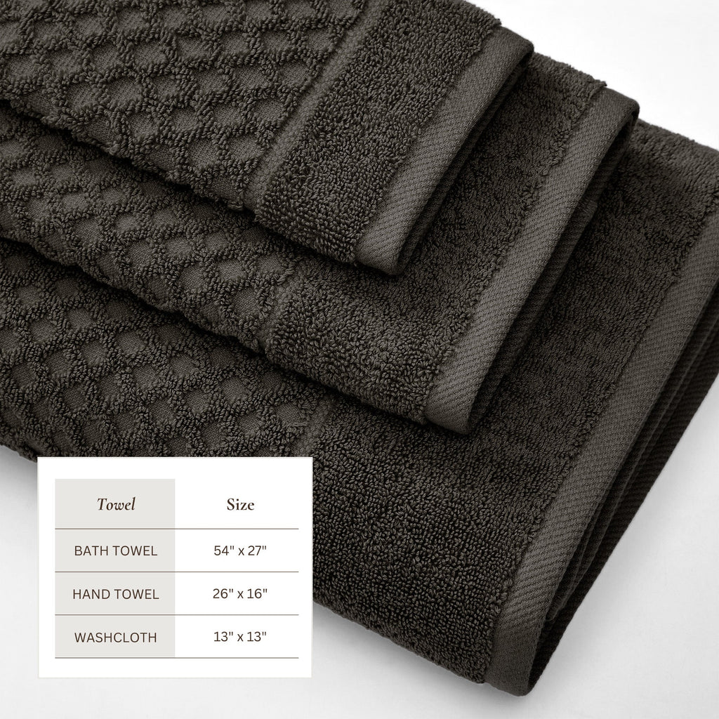 Cotton Diamond Waffle Weave Bath Towel Set - Grayson Collection