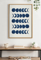 Sylvie Moon Phases Framed Canvas by Teju Reval of SnazzyHues