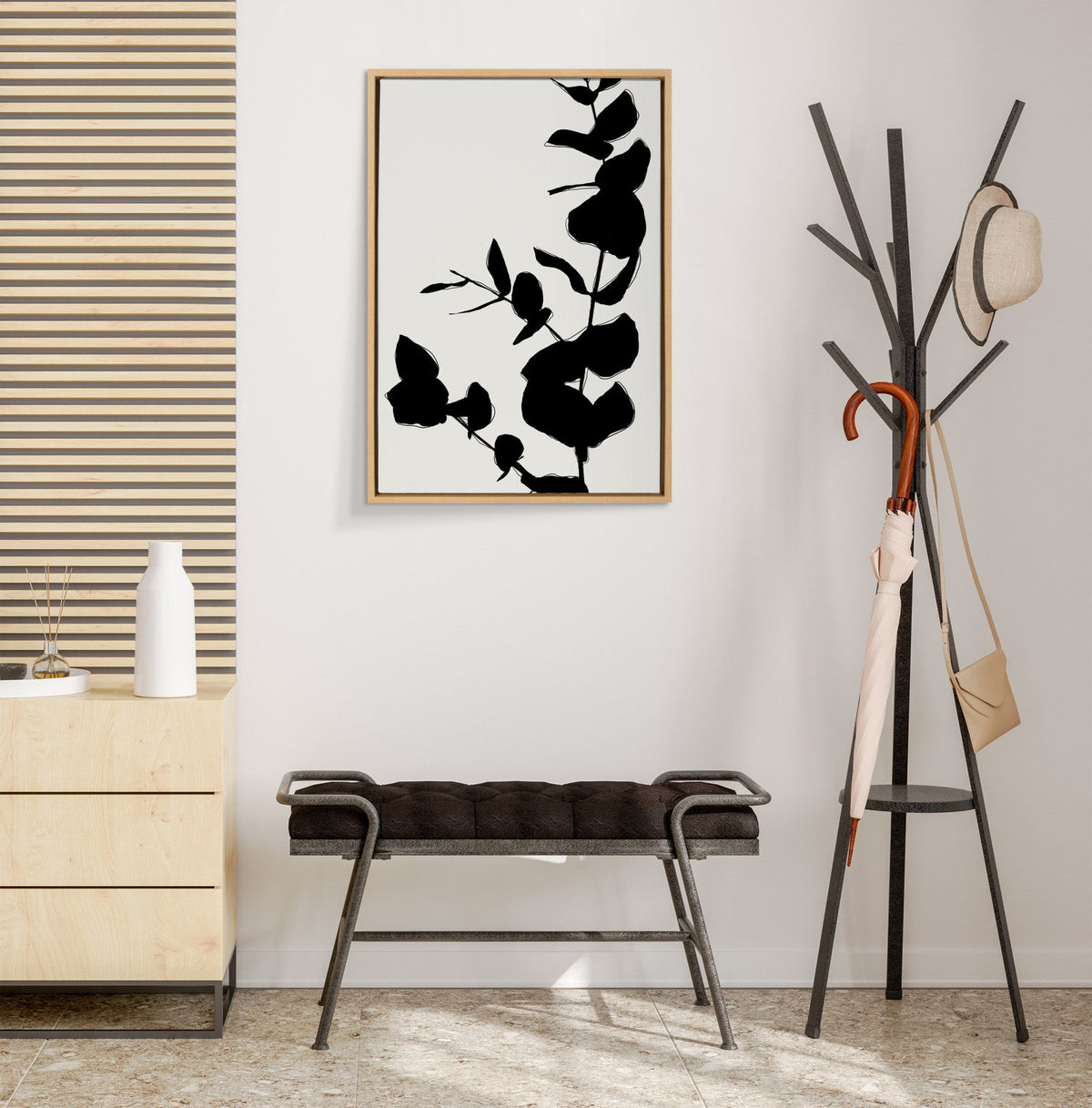 Sylvie BB Branch Framed Canvas by Border Bloom