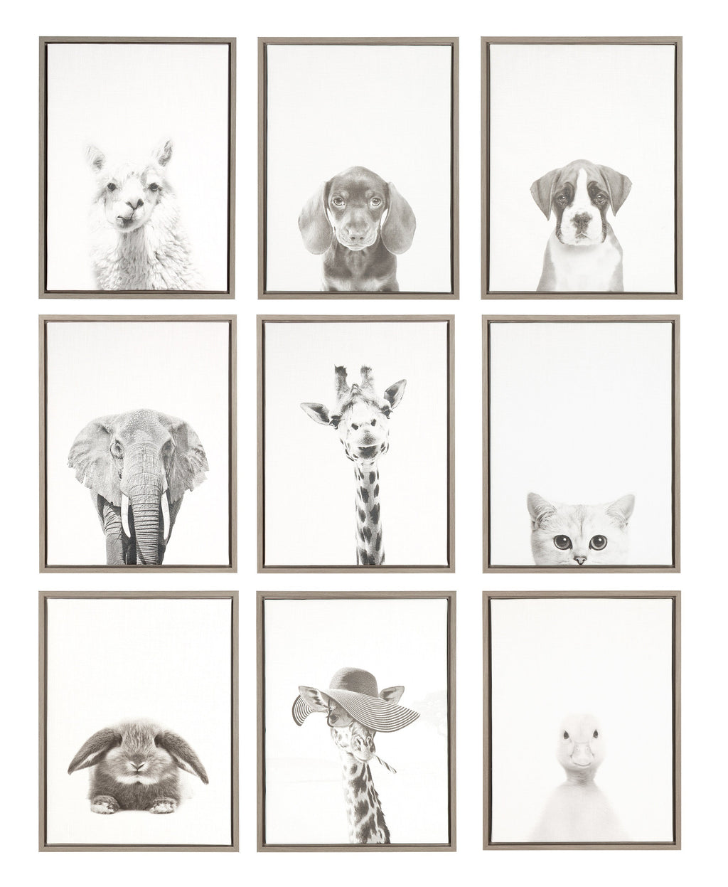 Sylvie Giraffe Framed Canvas by Simon Te of Tai Prints