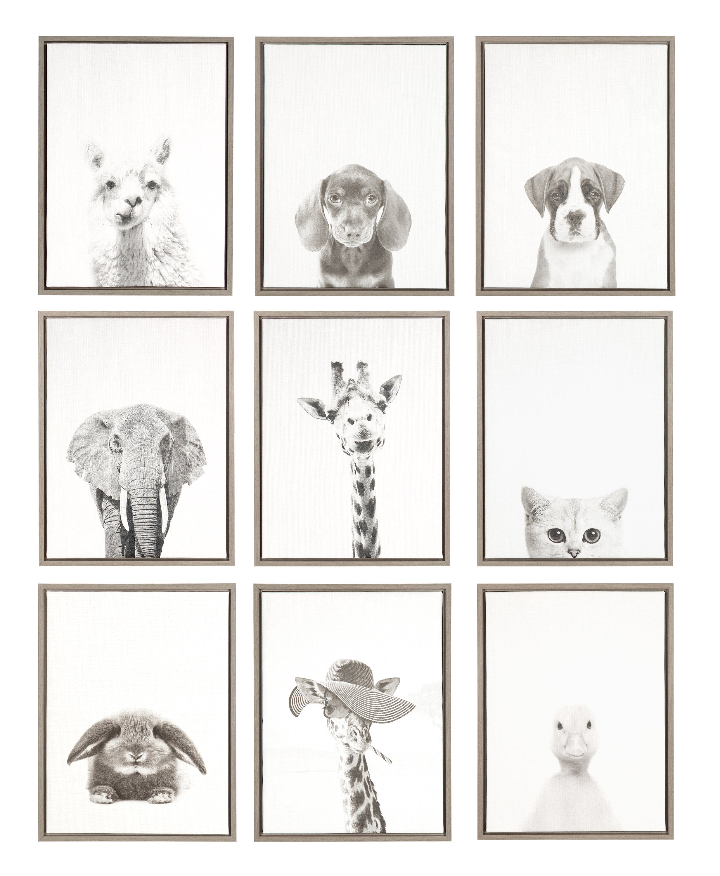 Sylvie Giraffe Framed Canvas by Simon Te of Tai Prints