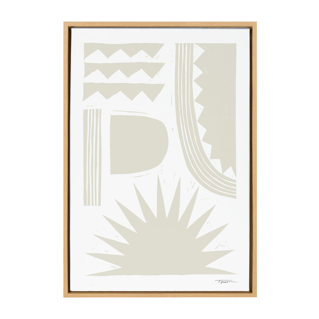 Sylvie Burst Neutral Framed Canvas by Statement Goods