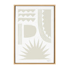 Sylvie Burst Neutral Framed Canvas by Statement Goods